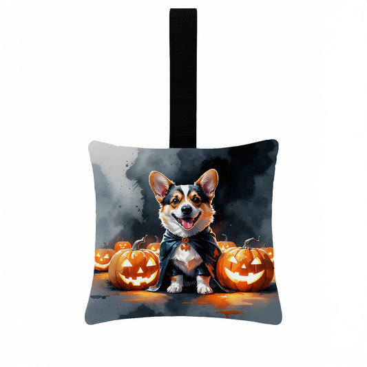 Corgi Puppy Halloween Mini Hanging Pillow Ornament 3.5 × 3.5