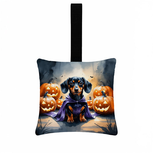Dachshund Puppy Halloween Mini Hanging Pillow Ornament 3.5 × 3.5