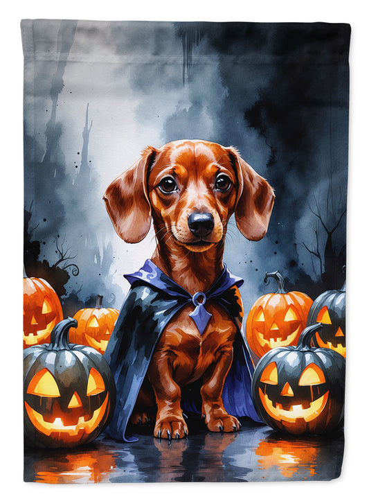 Red Dachshund Puppy Halloween House Flag