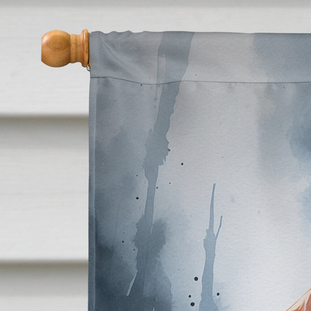 Red Dachshund Puppy Halloween House Flag