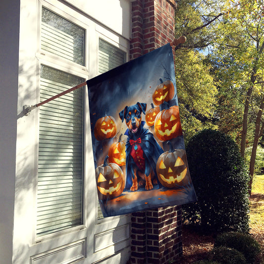 Doberman Pinscher Puppy Halloween House Flag