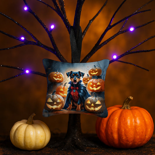 Doberman Pinscher Puppy Halloween Mini Hanging Pillow Ornament 3.5 × 3.5