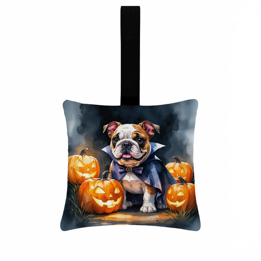 English Bulldog Puppy Halloween Mini Hanging Pillow Ornament 3.5 × 3.5