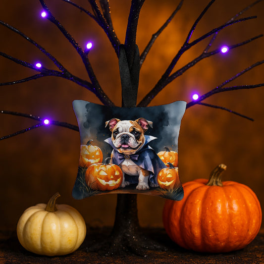 English Bulldog Puppy Halloween Mini Hanging Pillow Ornament 3.5 × 3.5