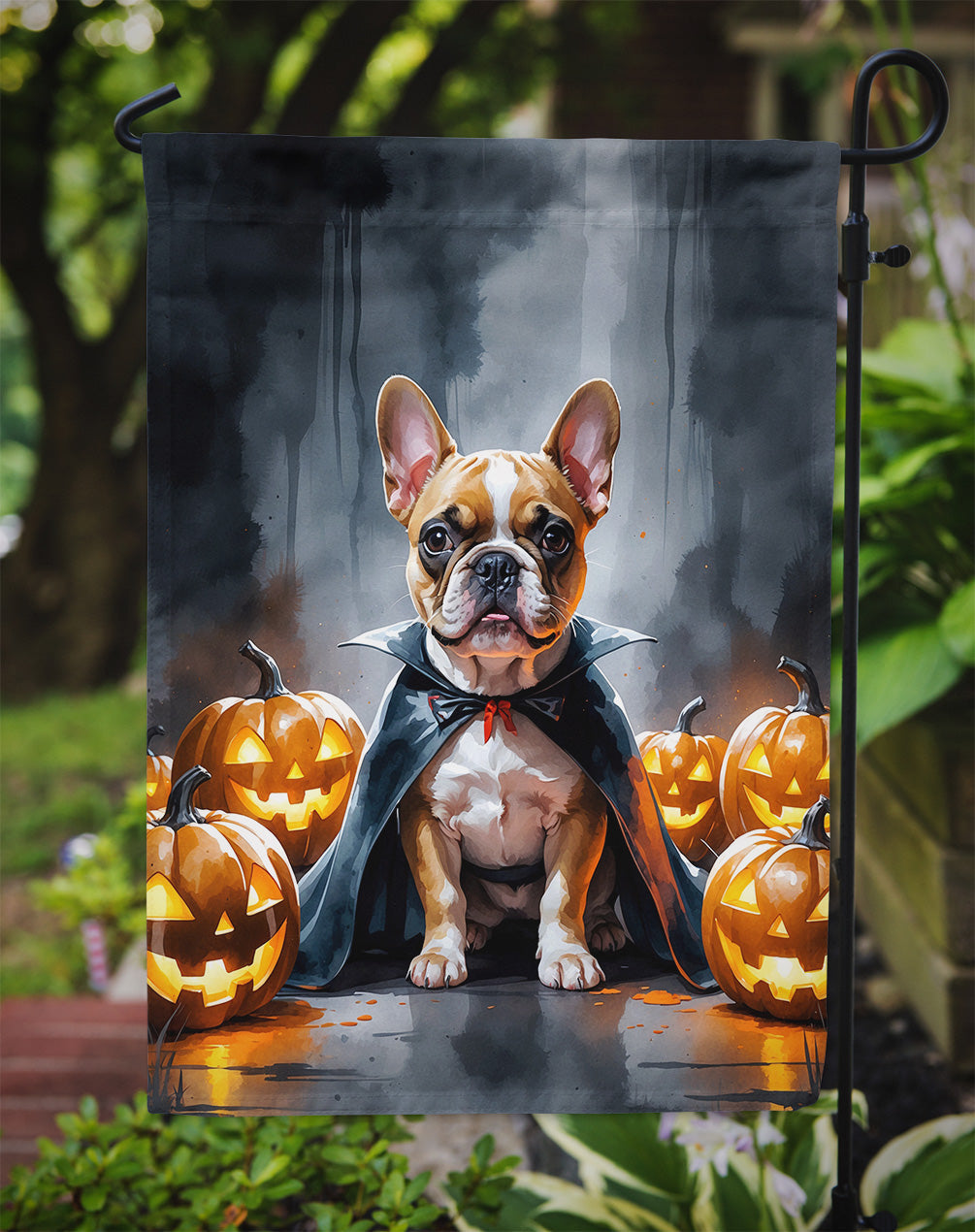 French Bulldog Puppy Halloween Garden Flag