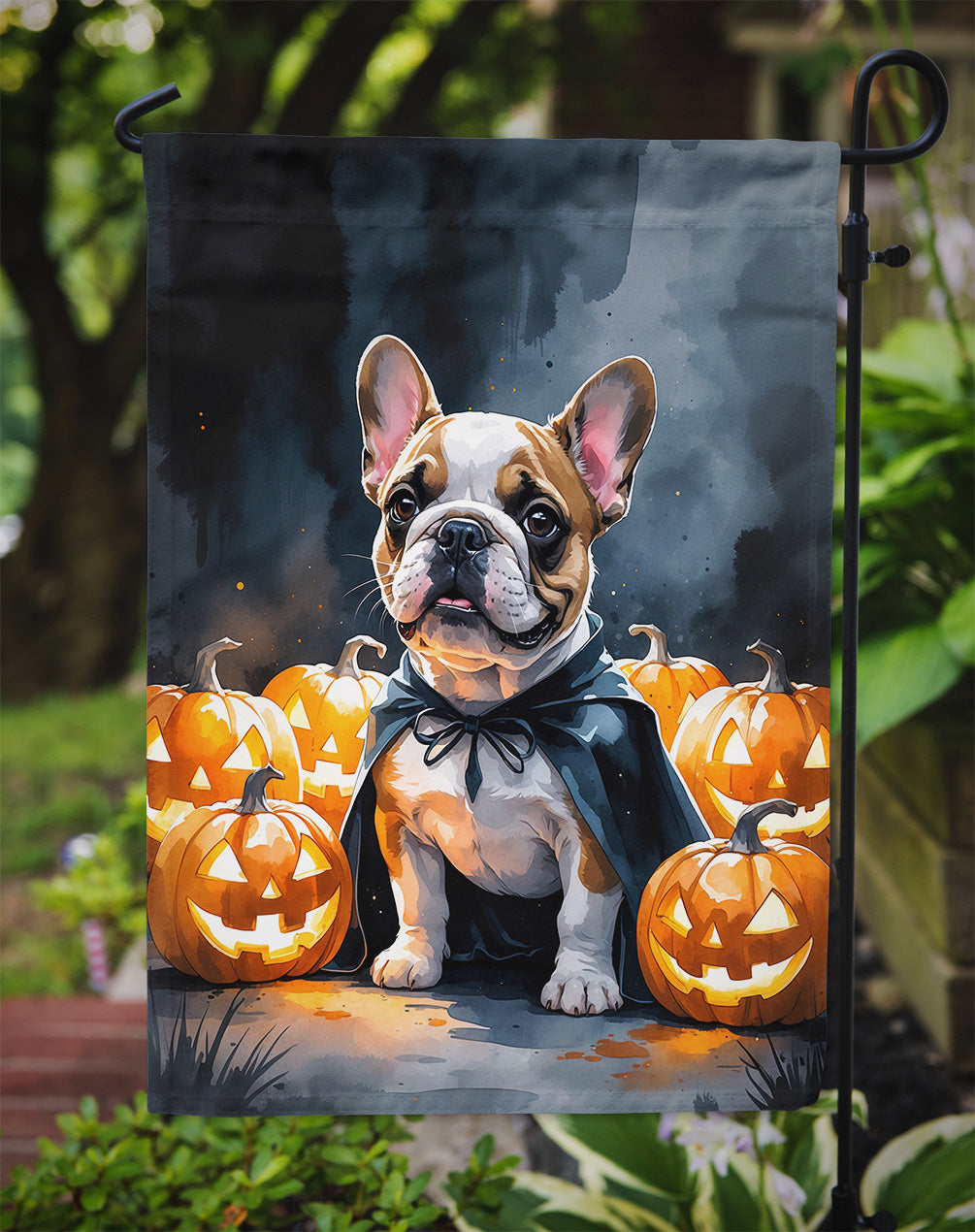 French Bulldog Puppy Halloween Garden Flag