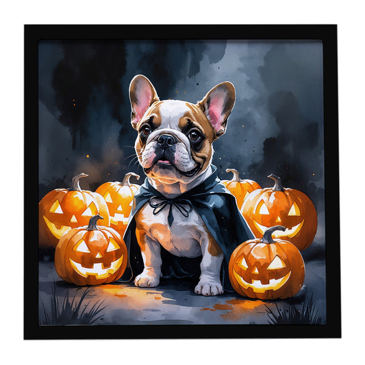 French Bulldog Puppy Halloween Framed Metal Print