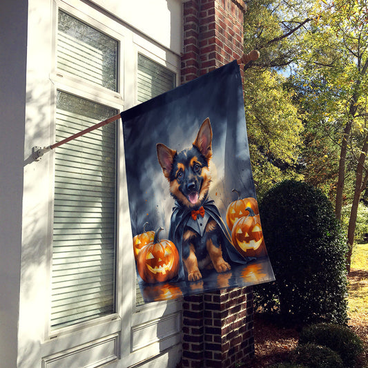 German Shepherd Puppy Halloween House Flag