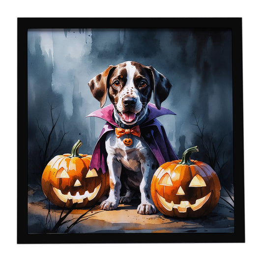 German Shorthaired Pointer Puppy Halloween Framed Metal Print