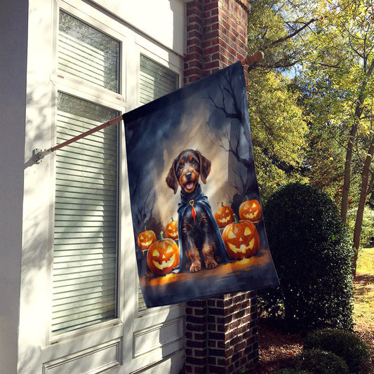 German Wirehaired Pointer Puppy Halloween House Flag
