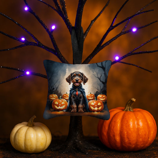 German Wirehaired Pointer Puppy Halloween Mini Hanging Pillow Ornament 3.5 × 3.5