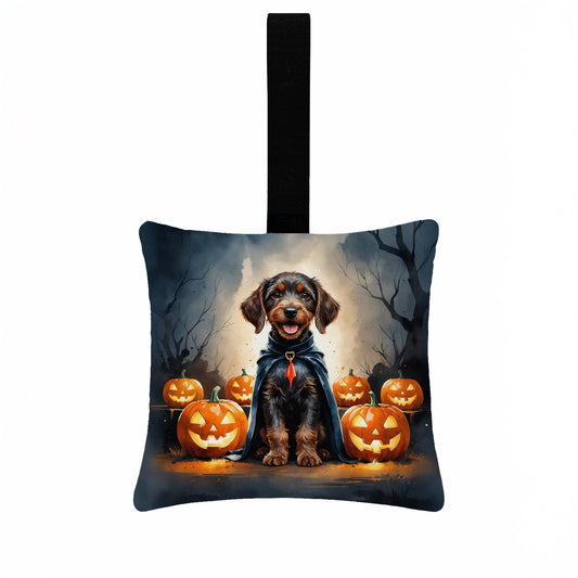 German Wirehaired Pointer Puppy Halloween Mini Hanging Pillow Ornament 3.5 × 3.5