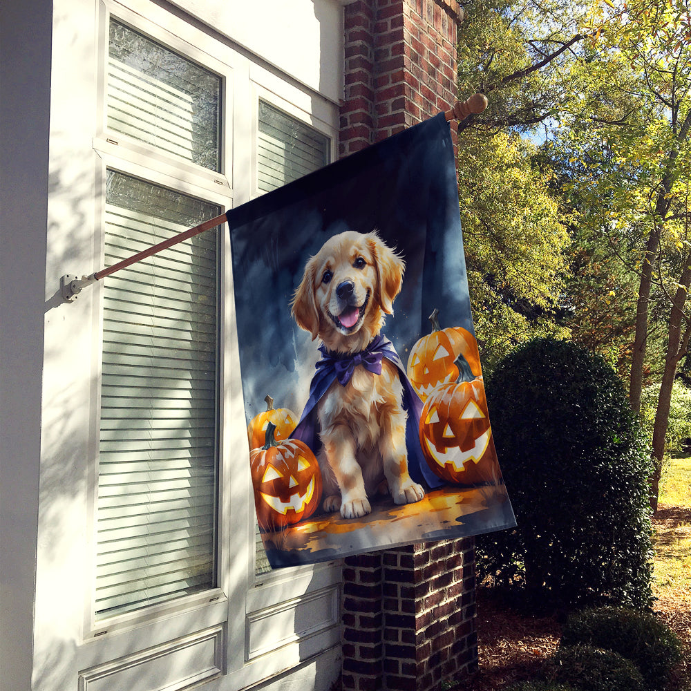 Golden Retriever Puppy Halloween House Flag