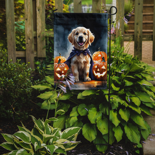 Golden Retriever Puppy Halloween Garden Flag