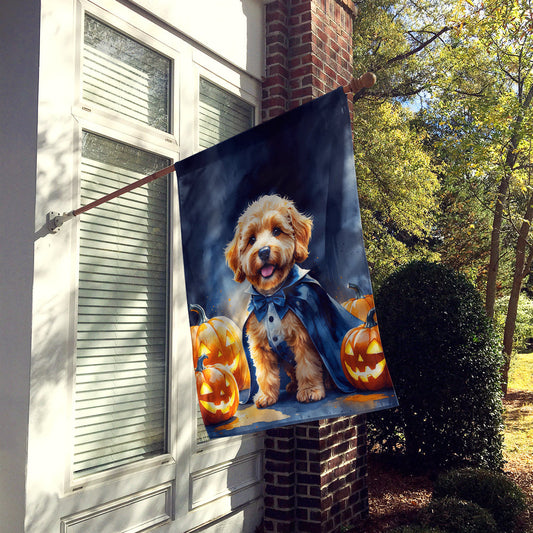Goldendoodle Puppy Halloween House Flag