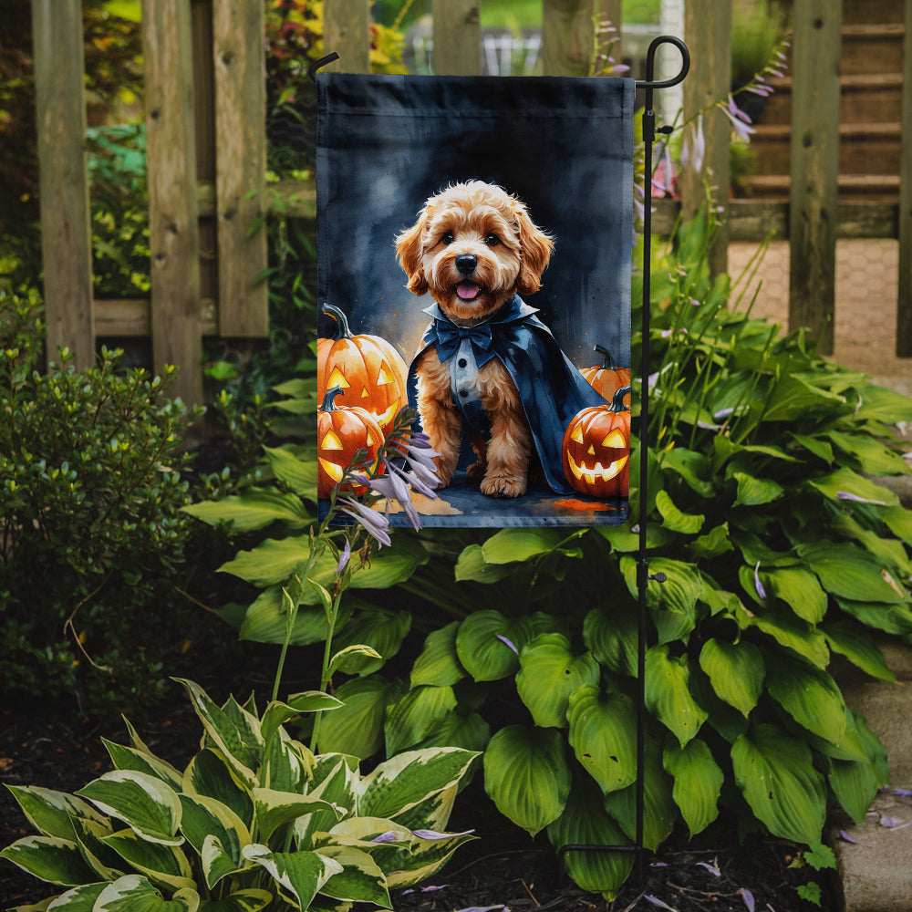 Goldendoodle Puppy Halloween Garden Flag