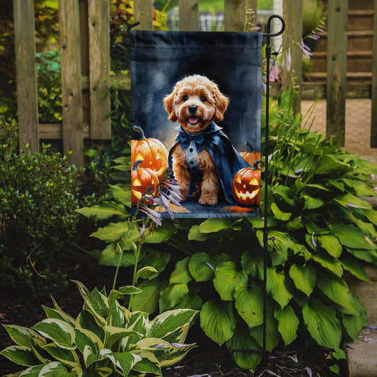 Goldendoodle Puppy Halloween Garden Flag