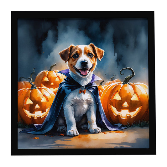 Jack Russell Terrier Puppy Halloween Framed Metal Print