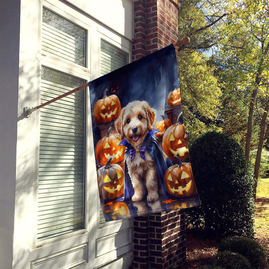 Labradoodle Puppy Halloween House Flag