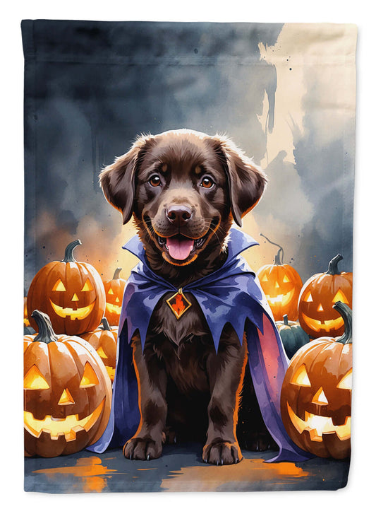 Chocolate Labrador Retriever Puppy Halloween Garden Flag
