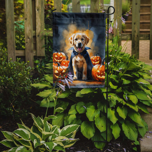 Yellow Labrador Retriever Puppy Halloween Garden Flag