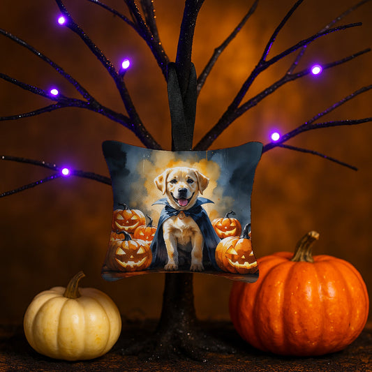 Yellow Labrador Retriever Puppy Halloween Mini Hanging Pillow Ornament 3.5 × 3.5