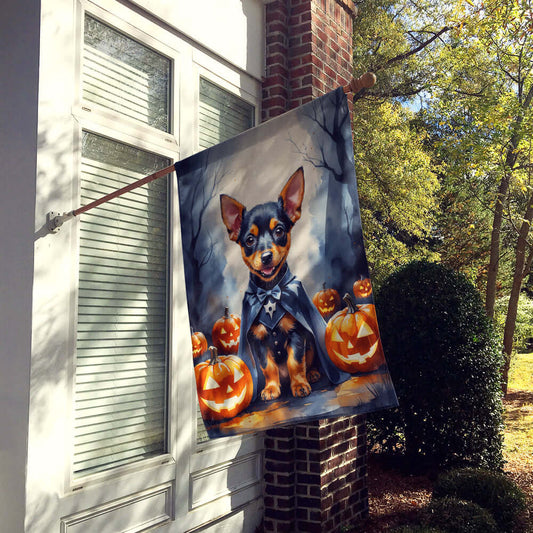 Miniature Pinscher Puppy Halloween House Flag