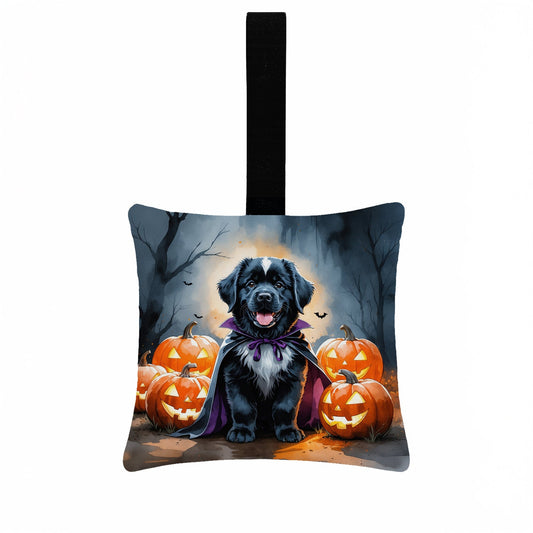 Newfoundland Puppy Halloween Mini Hanging Pillow Ornament 3.5 × 3.5