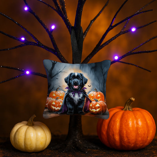 Newfoundland Puppy Halloween Mini Hanging Pillow Ornament 3.5 × 3.5