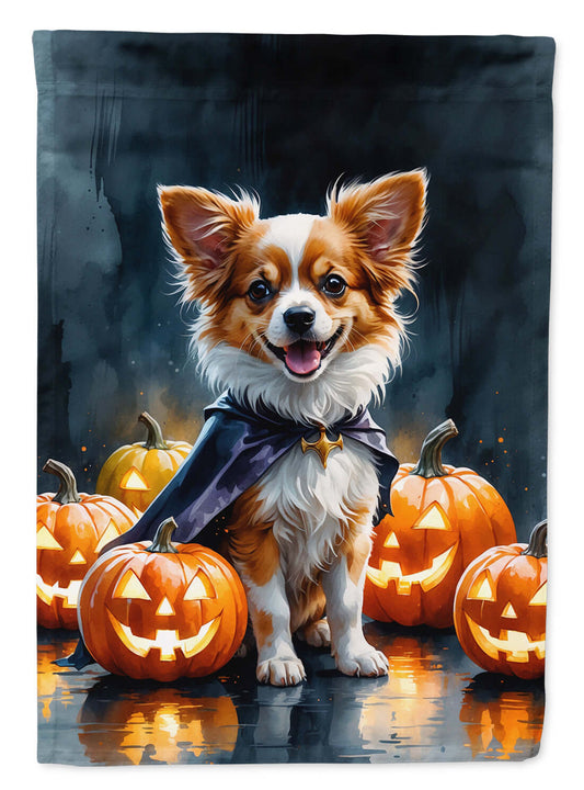 Papillon Puppy Halloween Garden Flag