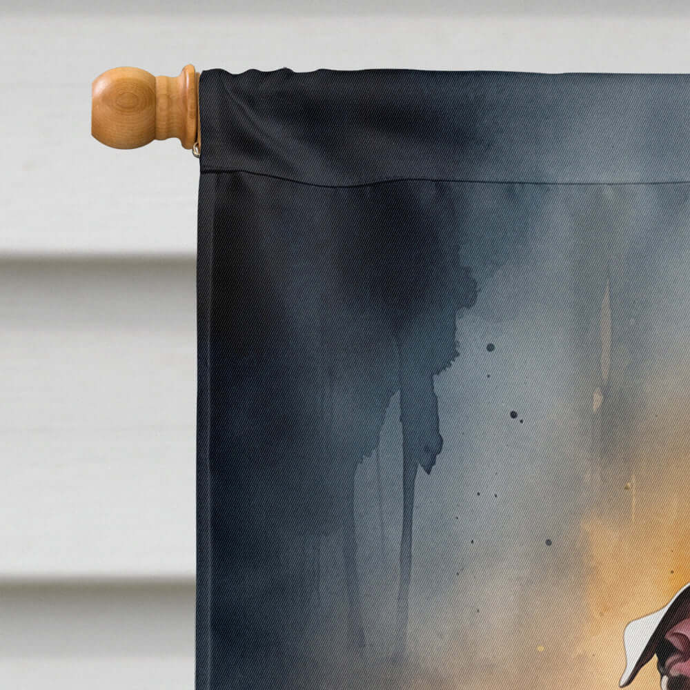 Pit Bull Terrier Puppy Halloween House Flag