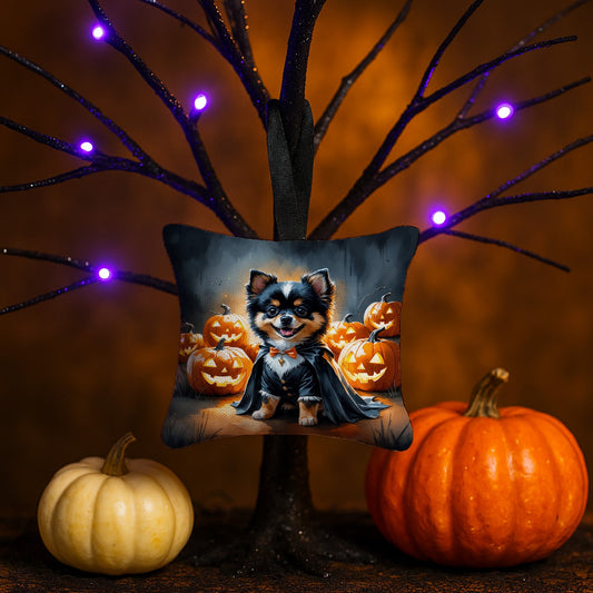 Balck and Tan Pomeranian Puppy Halloween Mini Hanging Pillow Ornament 3.5 × 3.5