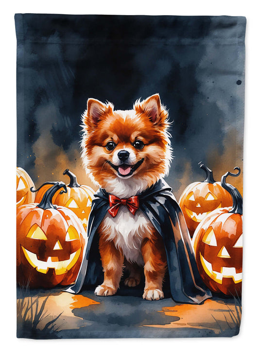 Pomeranian Puppy Halloween Garden Flag