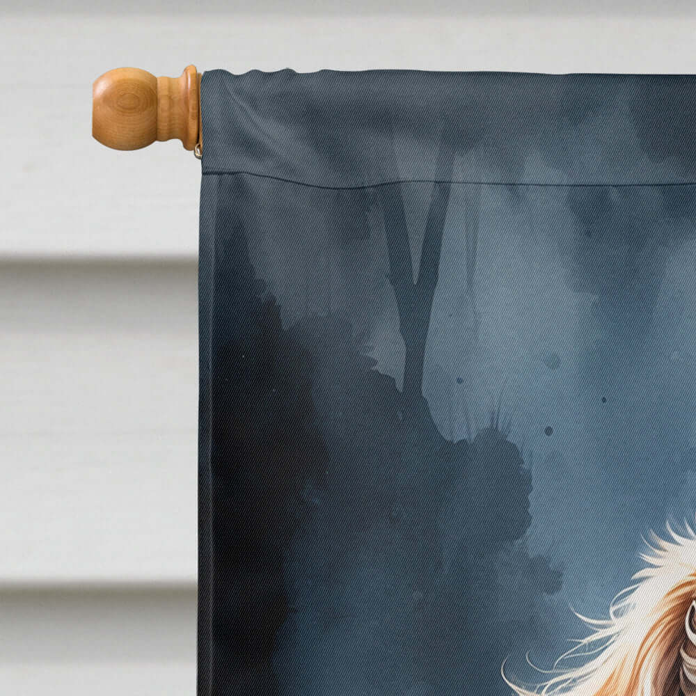 Chocolate Poodle Puppy Halloween House Flag