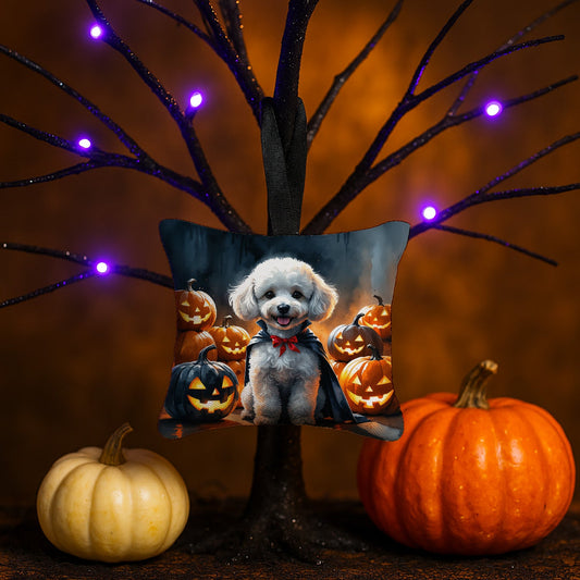 White Poodle Puppy Halloween Mini Hanging Pillow Ornament 3.5 × 3.5