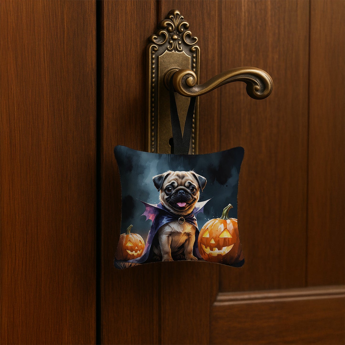 Pug Puppy Halloween Mini Hanging Pillow Ornament 3.5 × 3.5