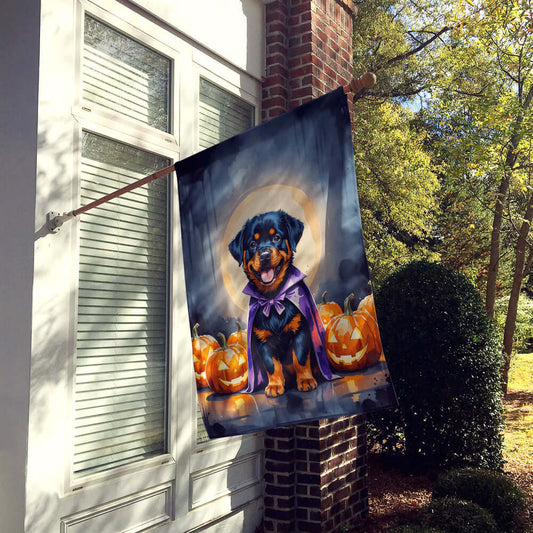 Rottweiler Puppy Halloween House Flag