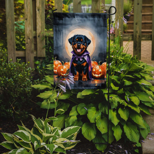 Rottweiler Puppy Halloween Garden Flag