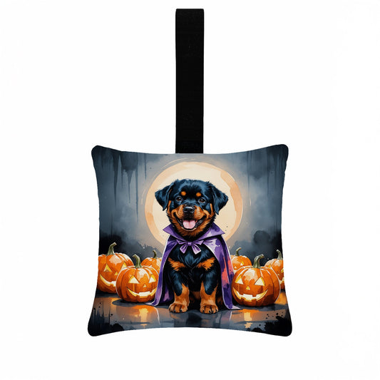 Rottweiler Puppy Halloween Mini Hanging Pillow Ornament 3.5 × 3.5
