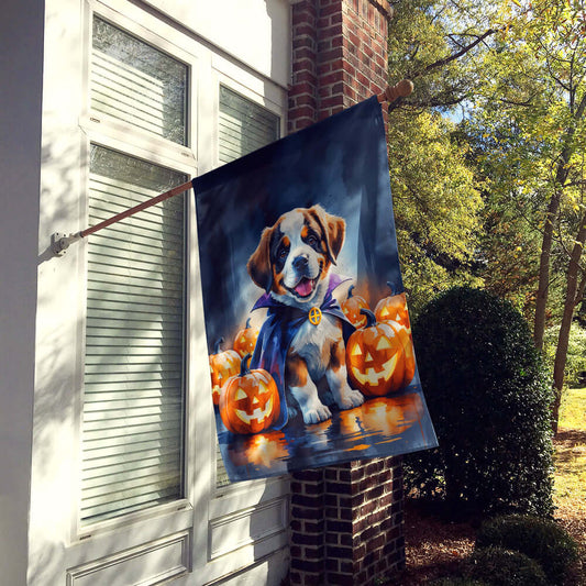 Saint Bernard Puppy Halloween House Flag