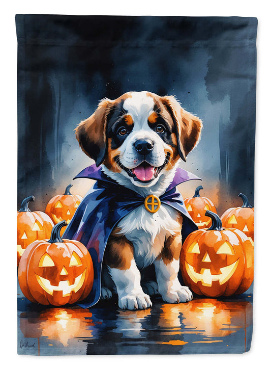 Saint Bernard Puppy Halloween Garden Flag