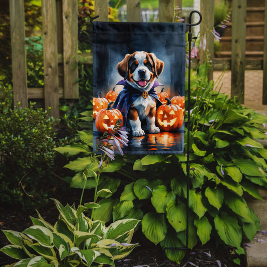 Saint Bernard Puppy Halloween Garden Flag