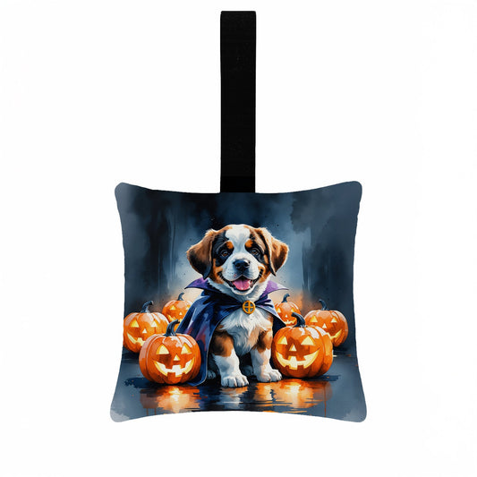 Saint Bernard Puppy Halloween Mini Hanging Pillow Ornament 3.5 × 3.5
