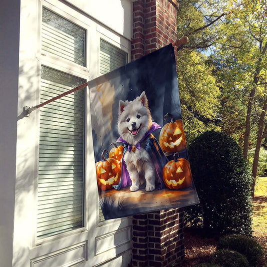 Samoyed Puppy Halloween House Flag