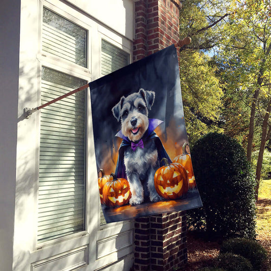 Schnauzer Puppy Halloween House Flag