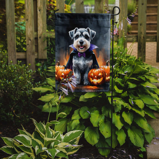 Schnauzer Puppy Halloween Garden Flag
