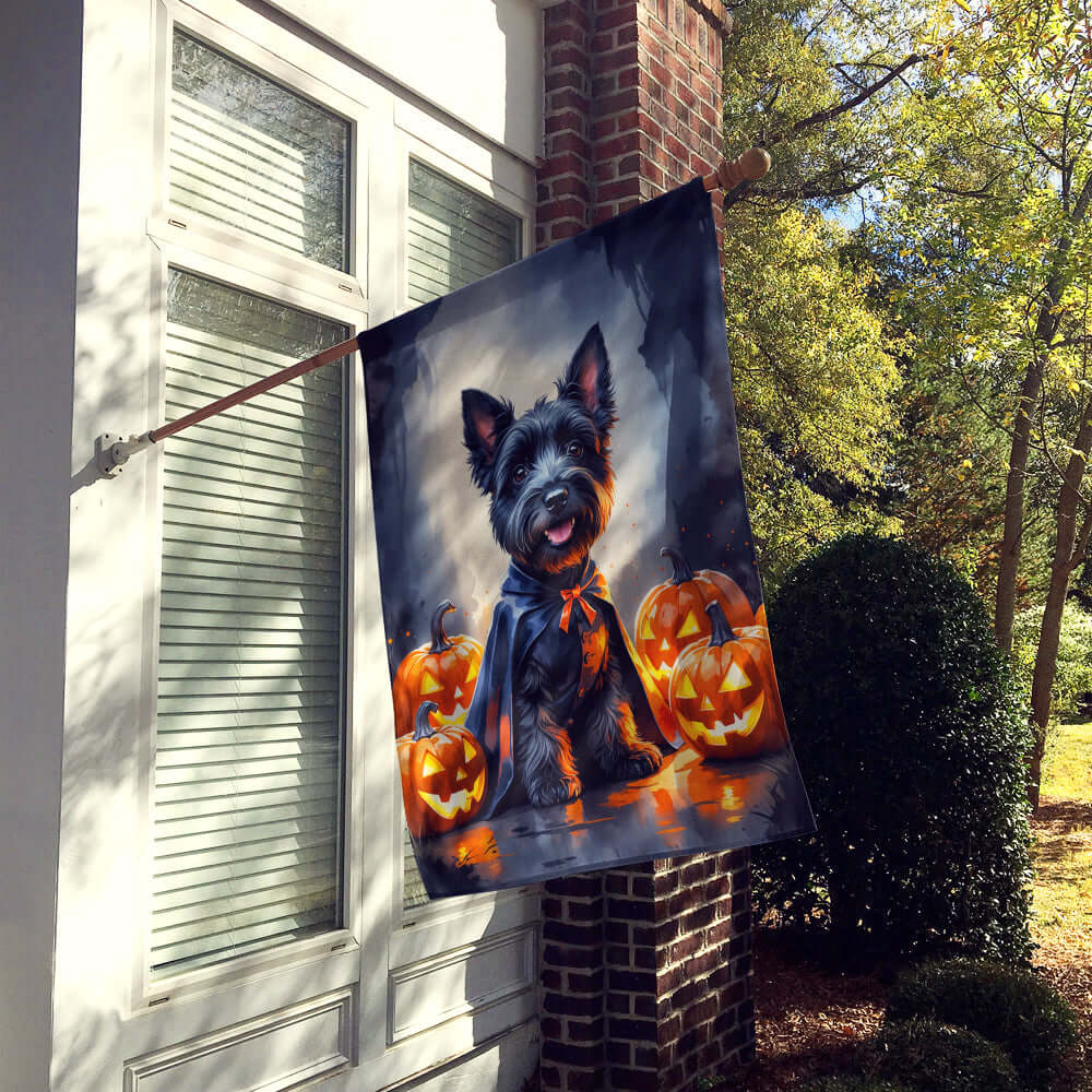 Scottish Terrier Puppy Halloween House Flag