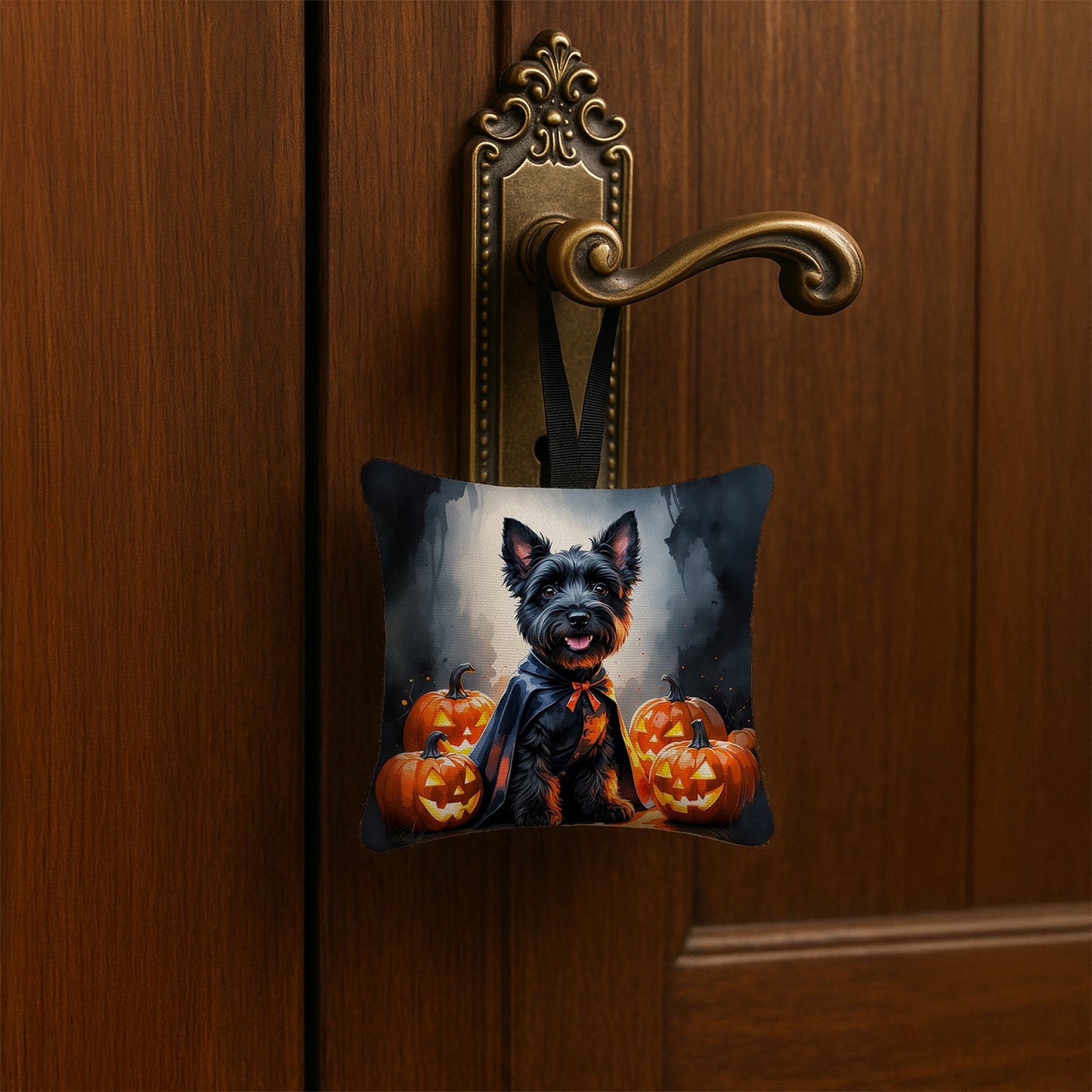 Scottish Terrier Puppy Halloween Mini Hanging Pillow Ornament 3.5 × 3.5