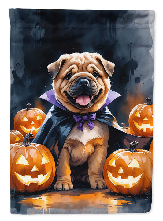Shar Pei Puppy Halloween Garden Flag