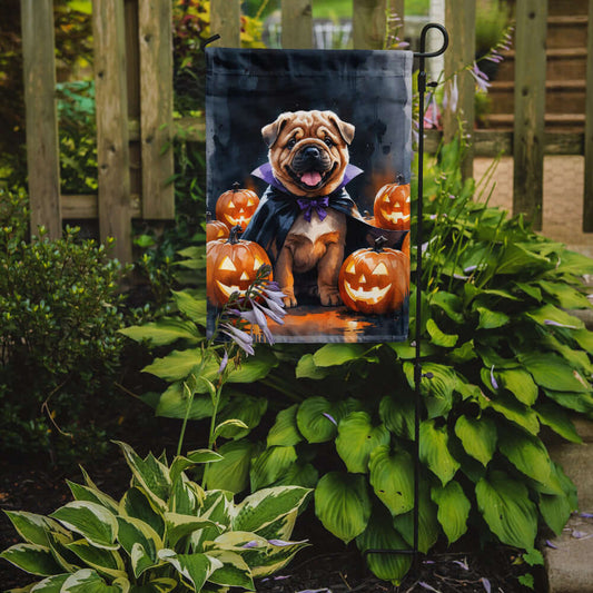 Shar Pei Puppy Halloween Garden Flag